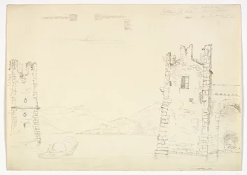 Antiker Hafen von Arona, Lago Maggiore, 1842
